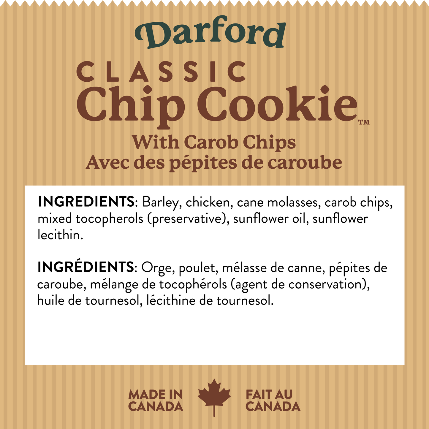 Classic Chip Cookie Dog Treats with Carob Chips