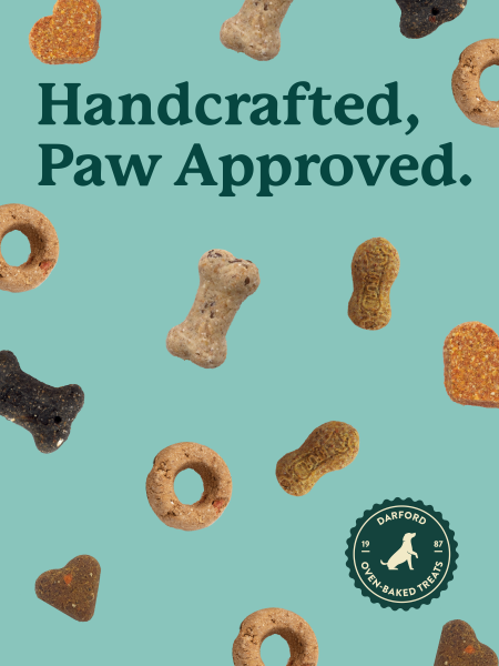 Darford dog treats. Handcrafted dog treats. Paw approved.