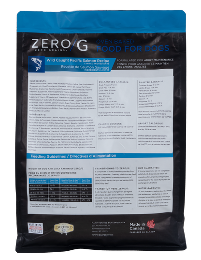 Zero/G Dog Food Wild Caught Pacific Salmon Recipe