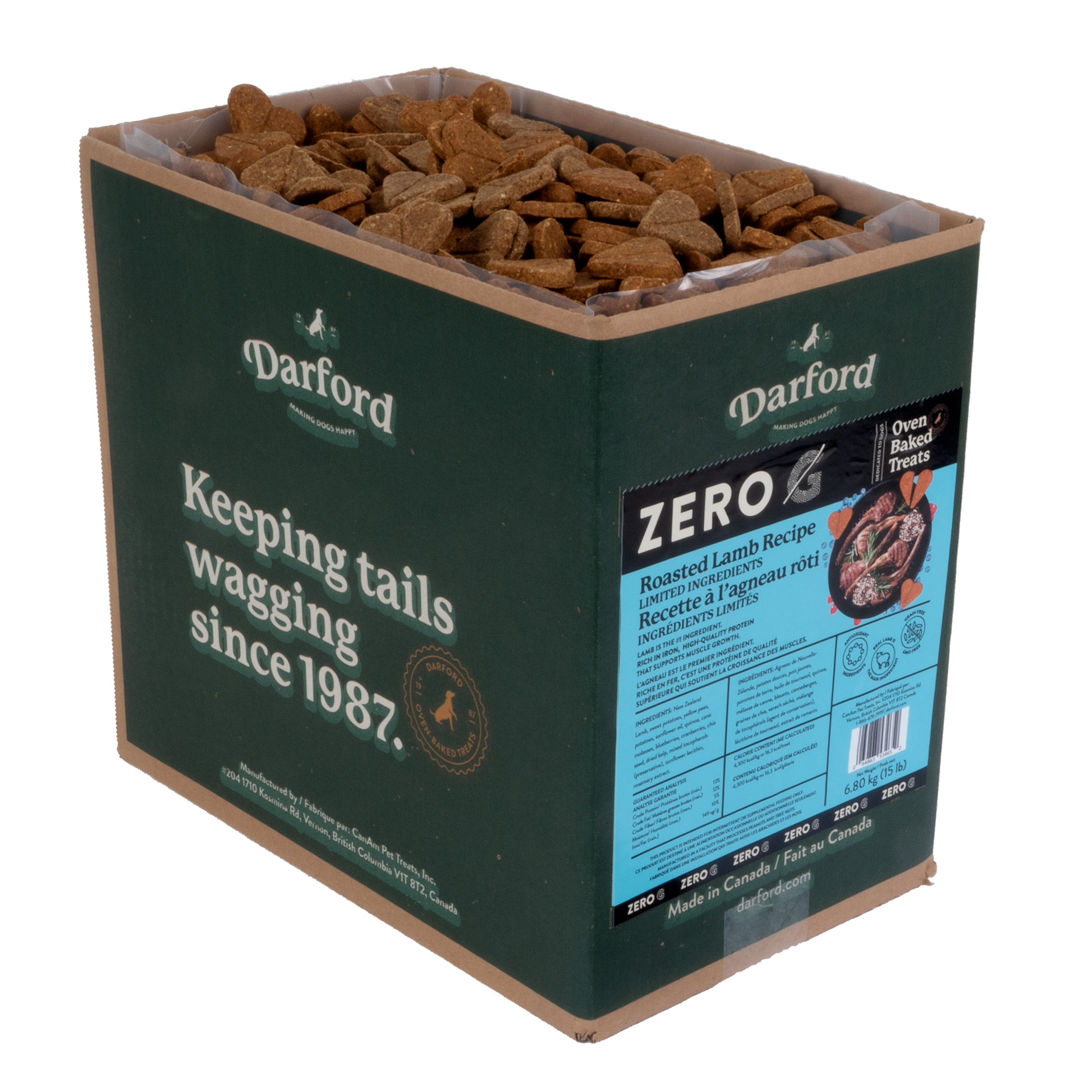Darford Zero/G Roasted Lamb Recipe Mini Dog Treats - Value Pack Of 6 Pouches (340g Each)