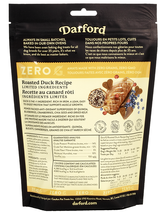 Zero/G Roasted Duck Dog Treats